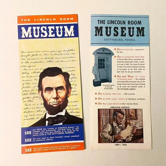 Vintage  The Lincoln Room Museum Pennsylvania Brochures Pamphlets - Picture 7 of 7